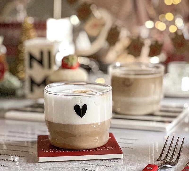 Smiley and Heart Glass Mug - Wuli Home
