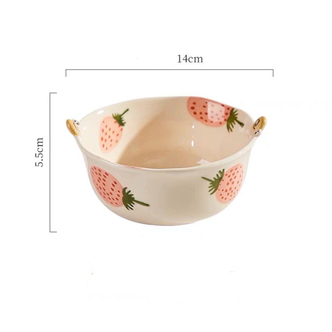 Strawberry & Snail Series Ceramic Dinnerware Set - Adorable Design with Strawberry Patterns - Wuli Home