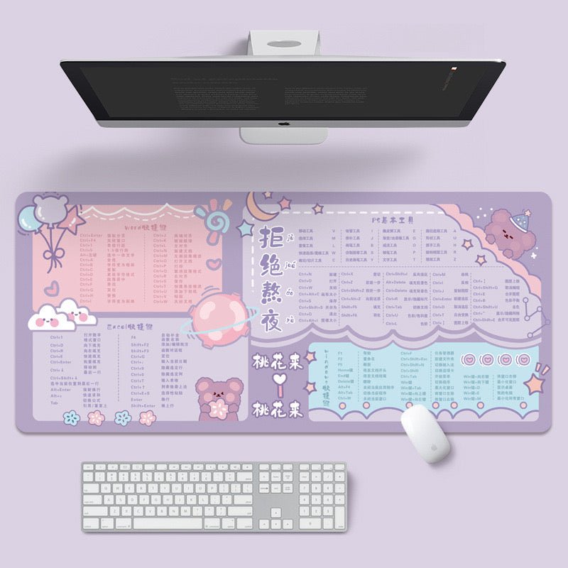 Super Cute Large Mouse Pad | Fabric with a silicone non-slip backing, Size 90x40cm - Wuli Home
