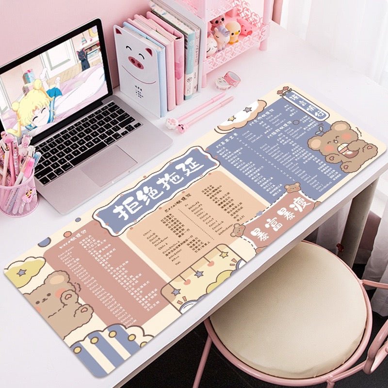Super Cute Large Mouse Pad | Fabric with a silicone non-slip backing, Size 90x40cm - Wuli Home