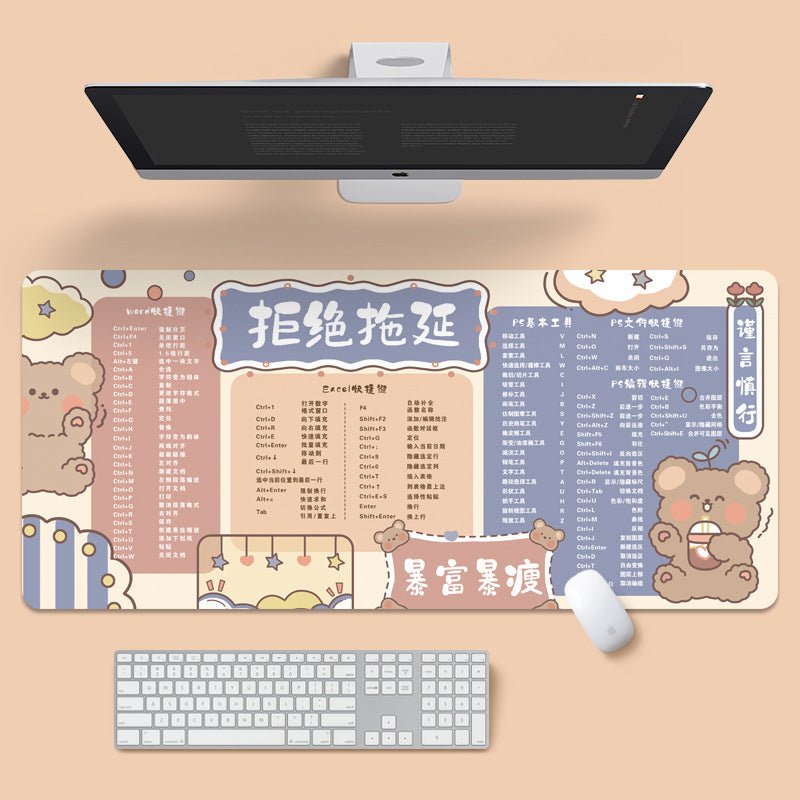 Super Cute Large Mouse Pad | Fabric with a silicone non-slip backing, Size 90x40cm - Wuli Home