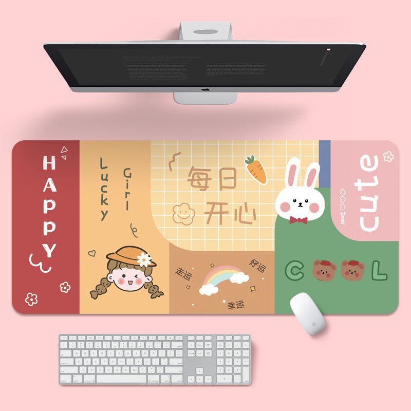 Super Cute Large Mouse Pad | Fabric with a silicone non-slip backing, Size 90x40cm - Wuli Home