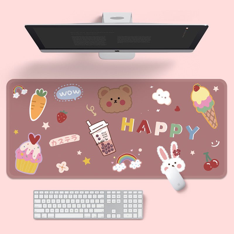 Super Cute Large Mouse Pad | Fabric with a silicone non-slip backing, Size 90x40cm - Wuli Home