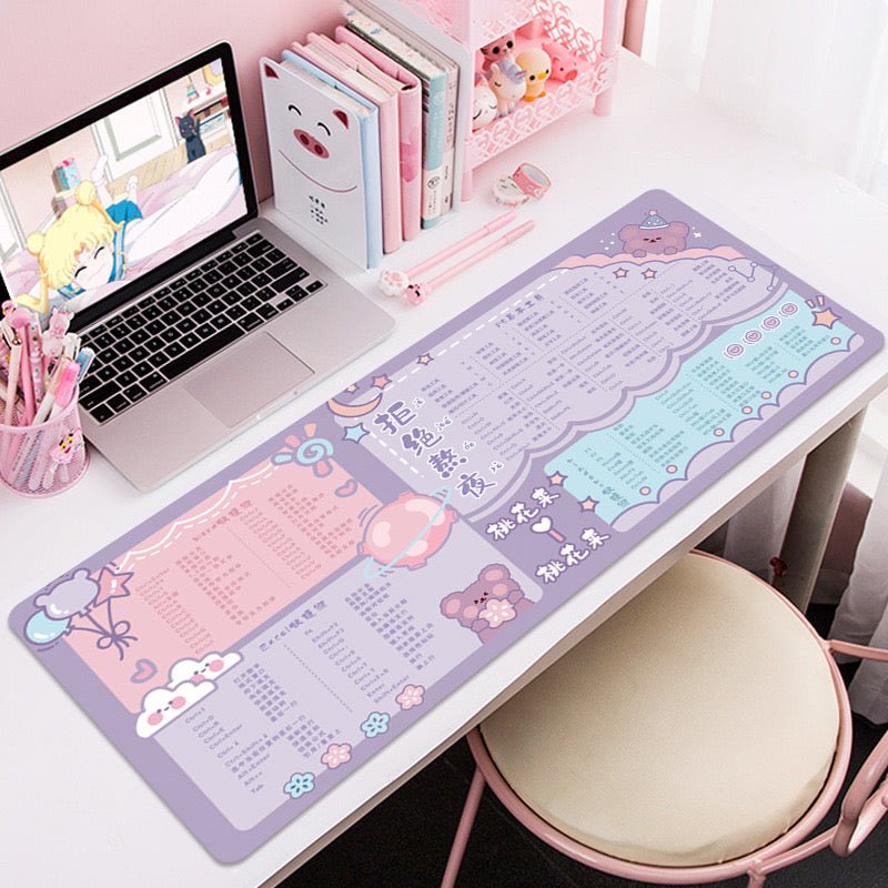 Super Cute Large Mouse Pad | Fabric with a silicone non-slip backing, Size 90x40cm - Wuli Home