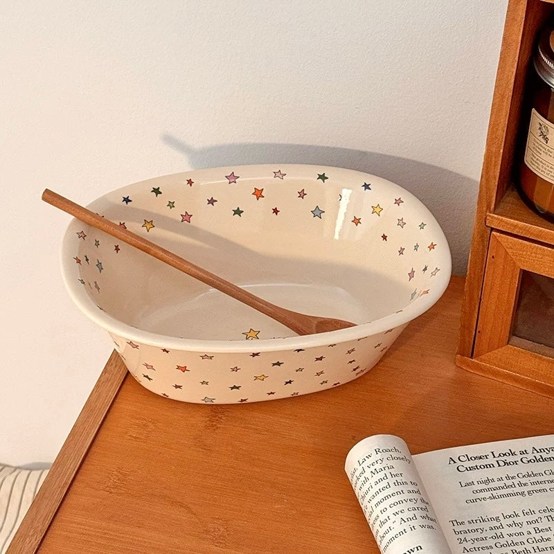 Twinkling Star Oval Ceramic Bowl - Gift Ready Packaging