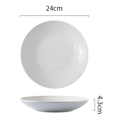  Sand Rock Texture Ceramic Plate | Minimalist Design, 10-Inch