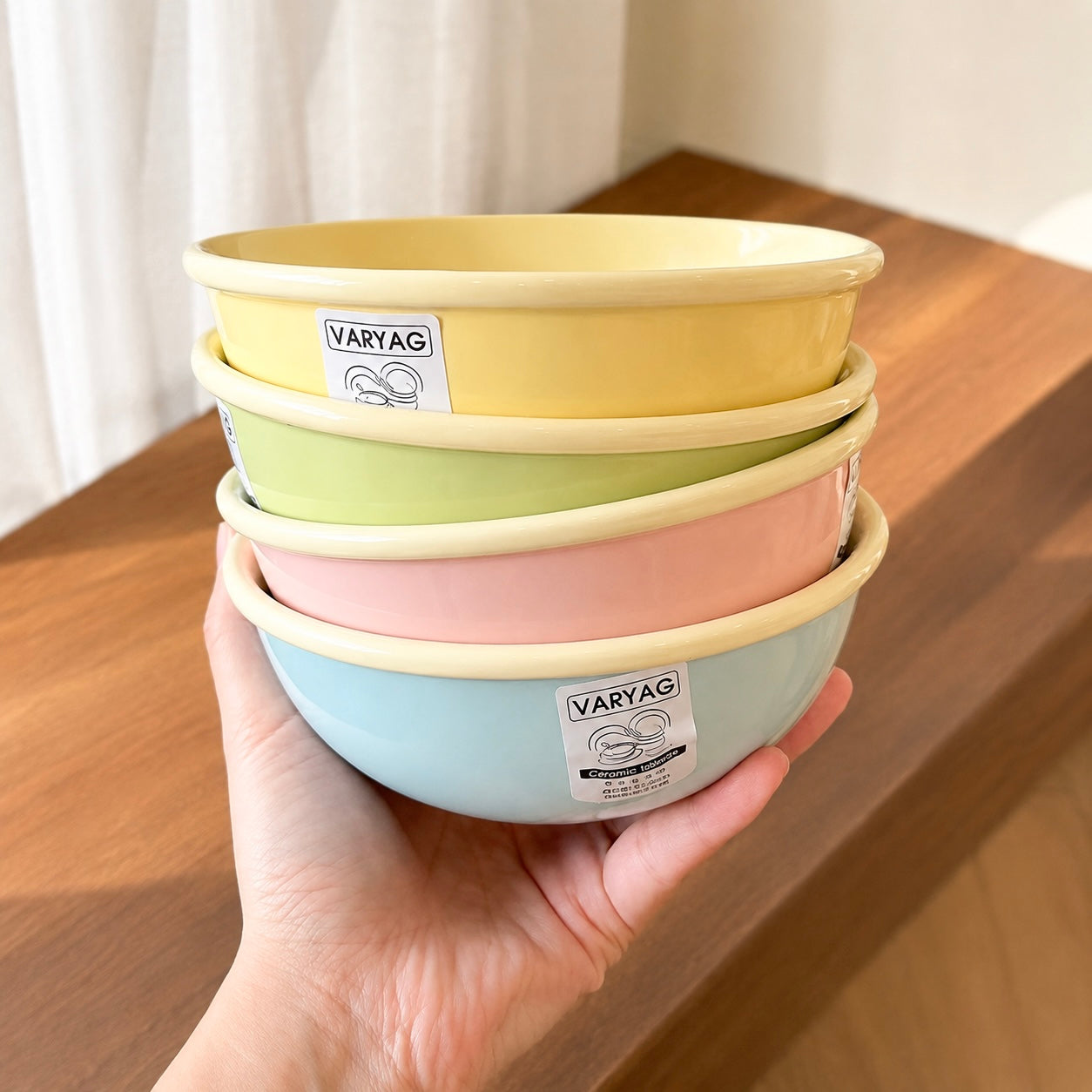 Morandi Pastel Ceramic Yogurt Bowl Set of 4 – 400ML