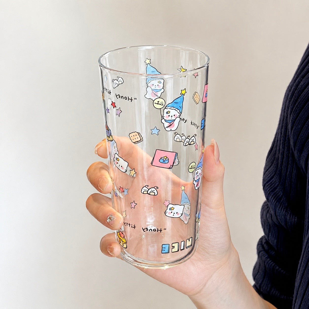 Honey Kitty Kawaii Glass Cup – 360ML