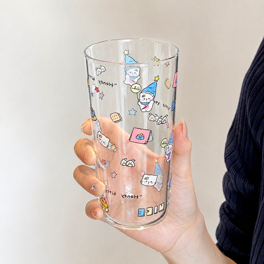 Honey Kitty Kawaii Glass Cup – 360ML