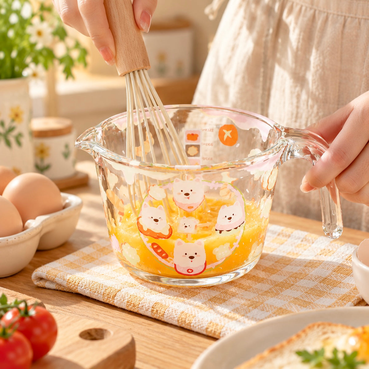 Cute Puppy Borosilicate Glass Measuring Cup – 650ML