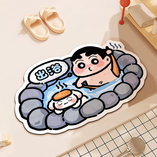 Crayon Shin-chan Shower Bathroom Absorbent Mat - Size 40x67cm | Quick-Drying and Absorbent