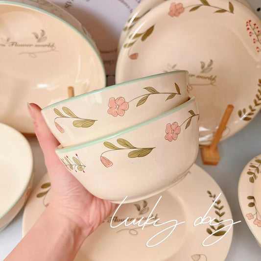 Spring Floral Ceramic Soup Bowl - 350ML & 1500ML