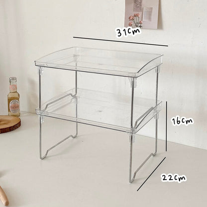 Minimalist Acrylic Cup Storage Rack – Foldable & Stackable Organizer