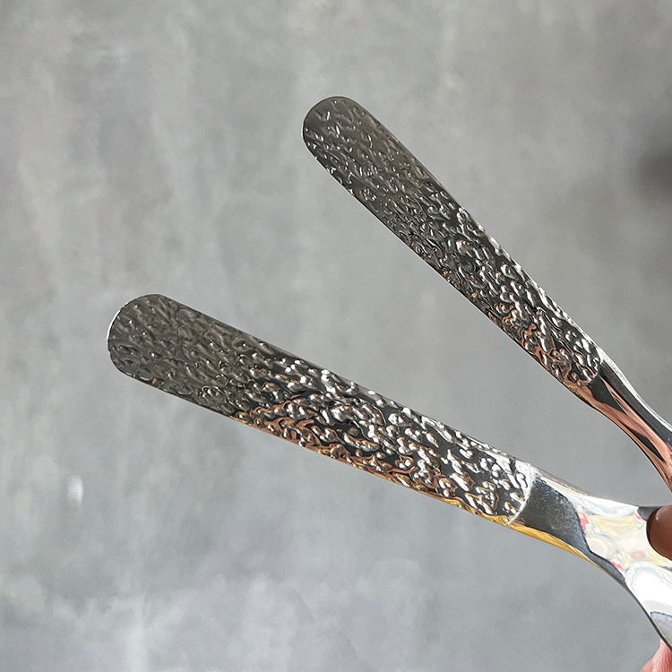 Rock-Texture Stainless Steel Flat Spoon