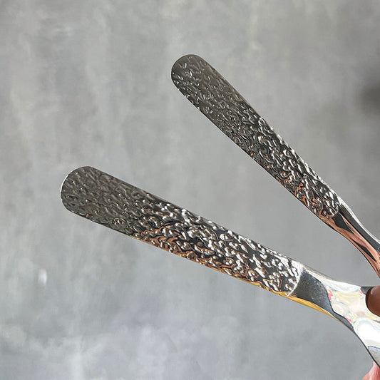 Rock-Texture Stainless Steel Flat Spoon