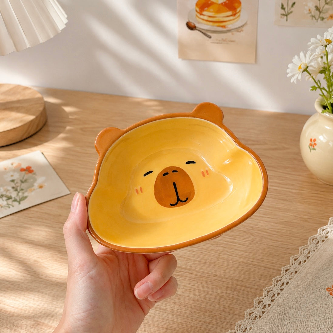 Capybara Shaped Kawaii Ceramic Bowl – 280ML