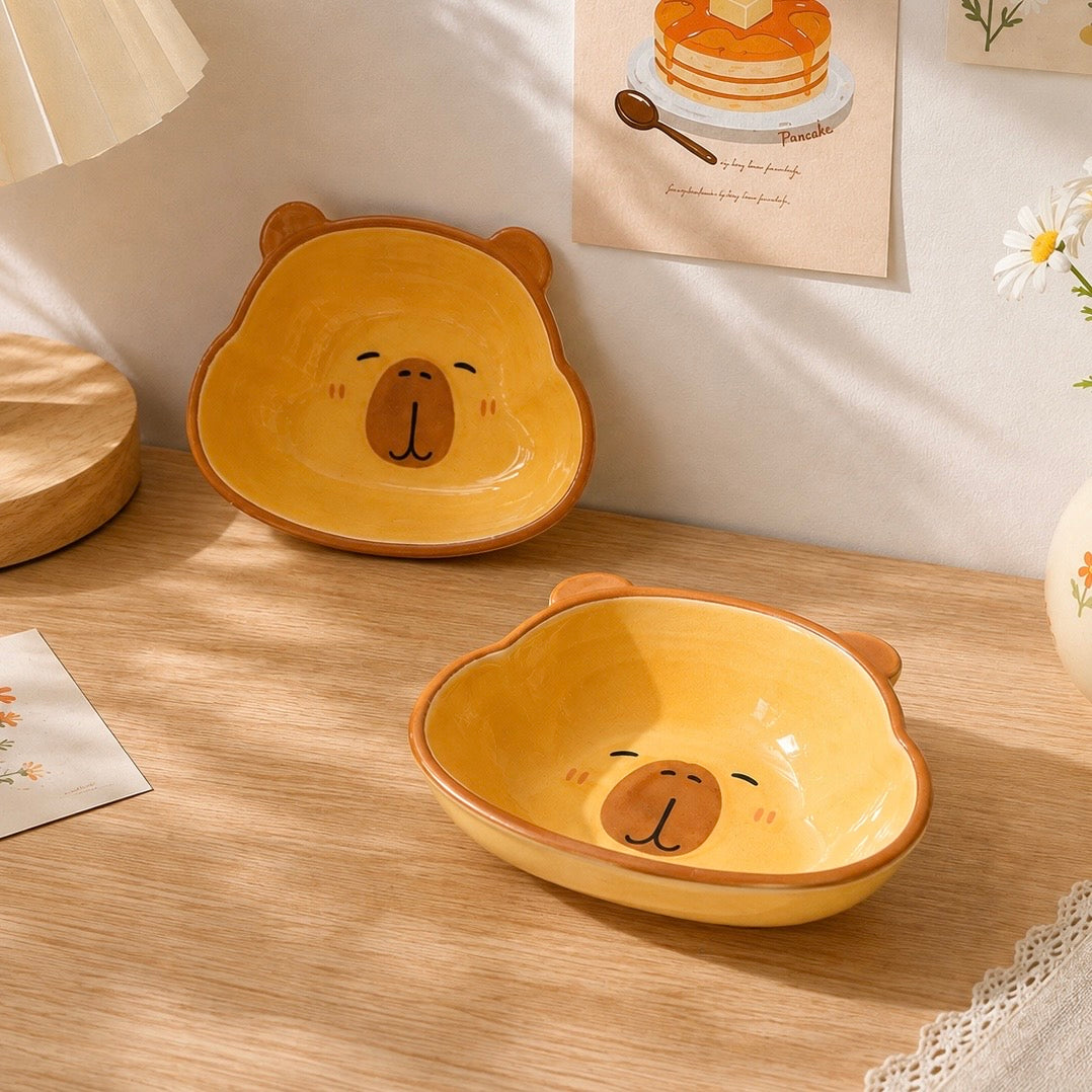 Capybara Shaped Kawaii Ceramic Bowl – 280ML