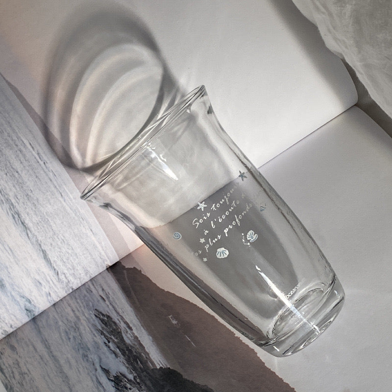 Ocean Shell Glass Cup – 330ML Capacity