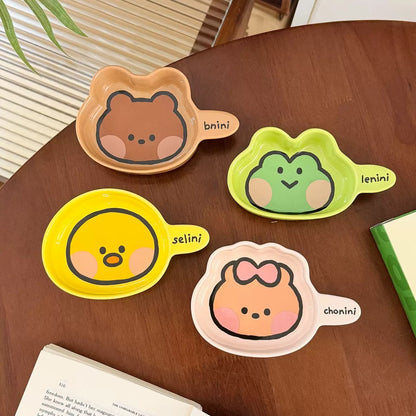 Brown Bear Family Ceramic Sauce Dish