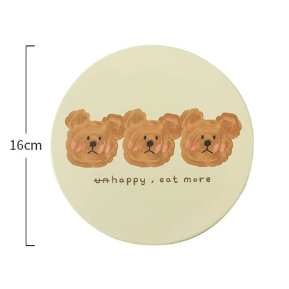 Adorable Emo Bear Ceramic Pot Mat - Heat Insulation and Instant Absorption, Easy to Clean