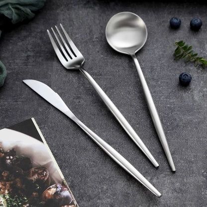 Premium Matte Flatware Set - Set of 3 | Substantial Weight and Elegant Matte Finish