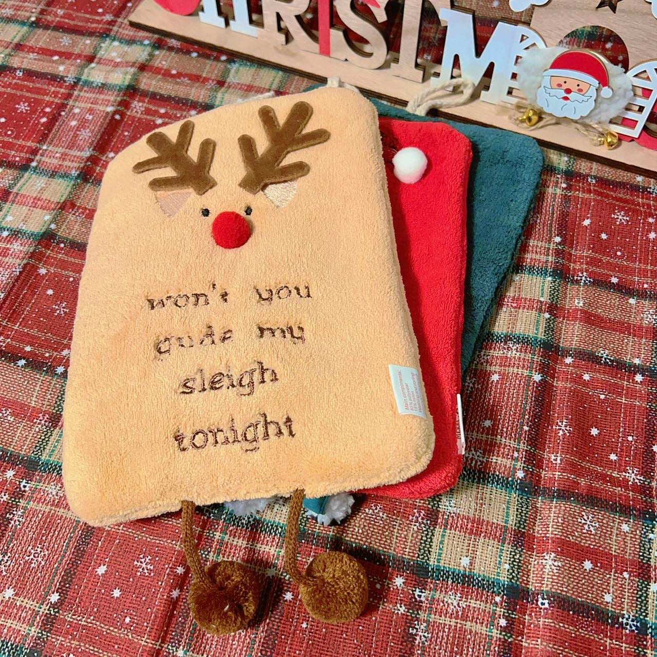 Christmas Square Hand Towel with Legs - 4 Colors | Christmas Gift