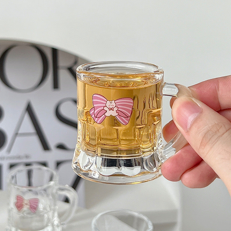 Cute Bow Tie Bear Shot Glasses - Set of 2, 50ML Capacity