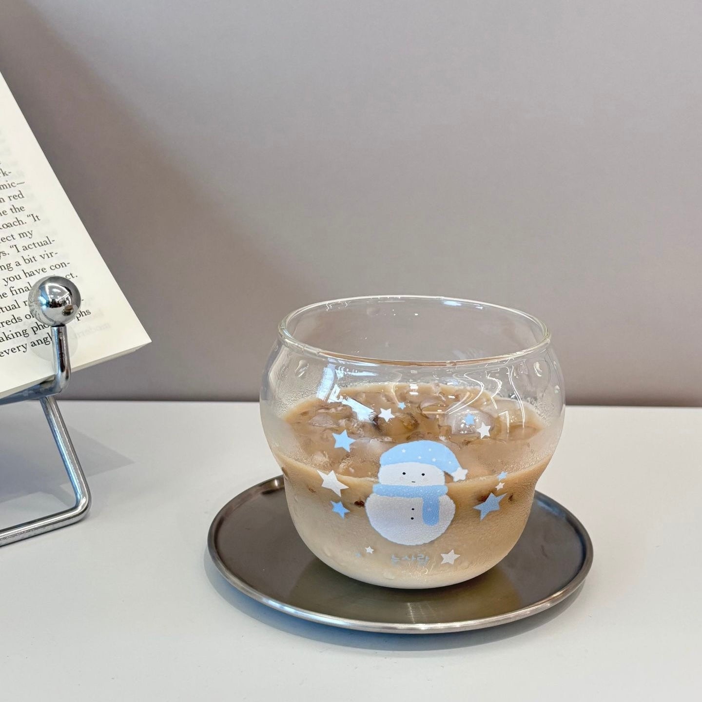 Chubby Snowman Glass Cup, 450ML Capacity