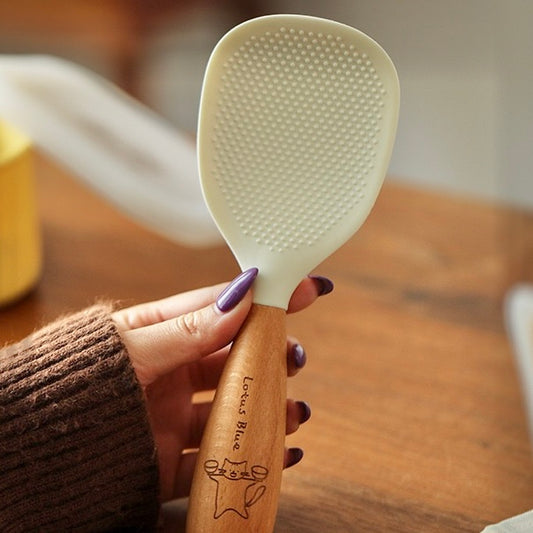 Silicone Rice Scoop with Wood Handle
