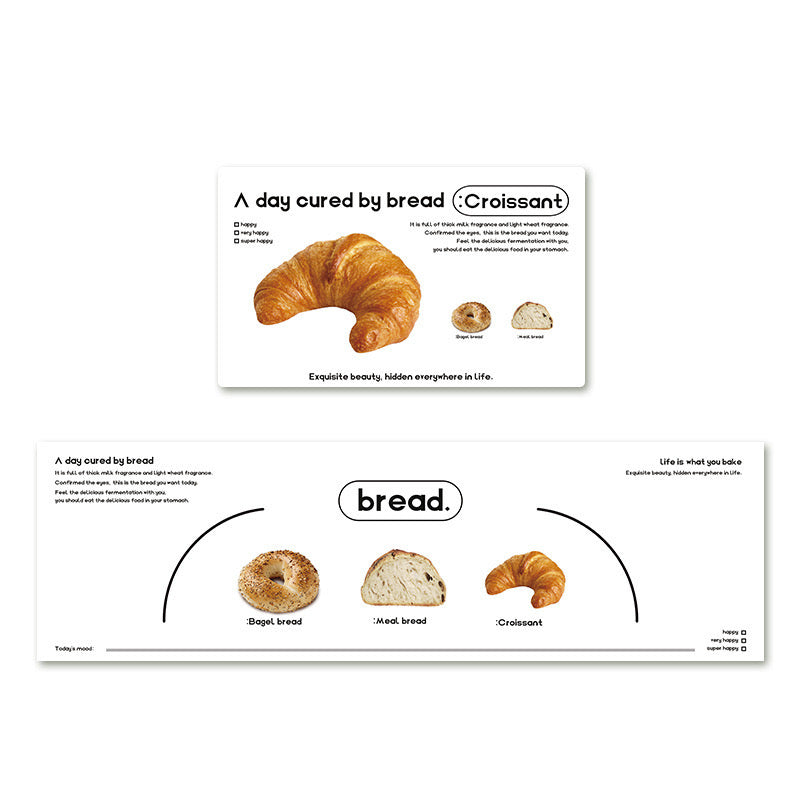 Bread and Croissant Oil-Proof Leather Kitchen Mat - Size 45x75cm/45x150cm