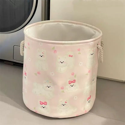 Cat & Puppy Linen Storage Basket - Foldable & Water-Resistant