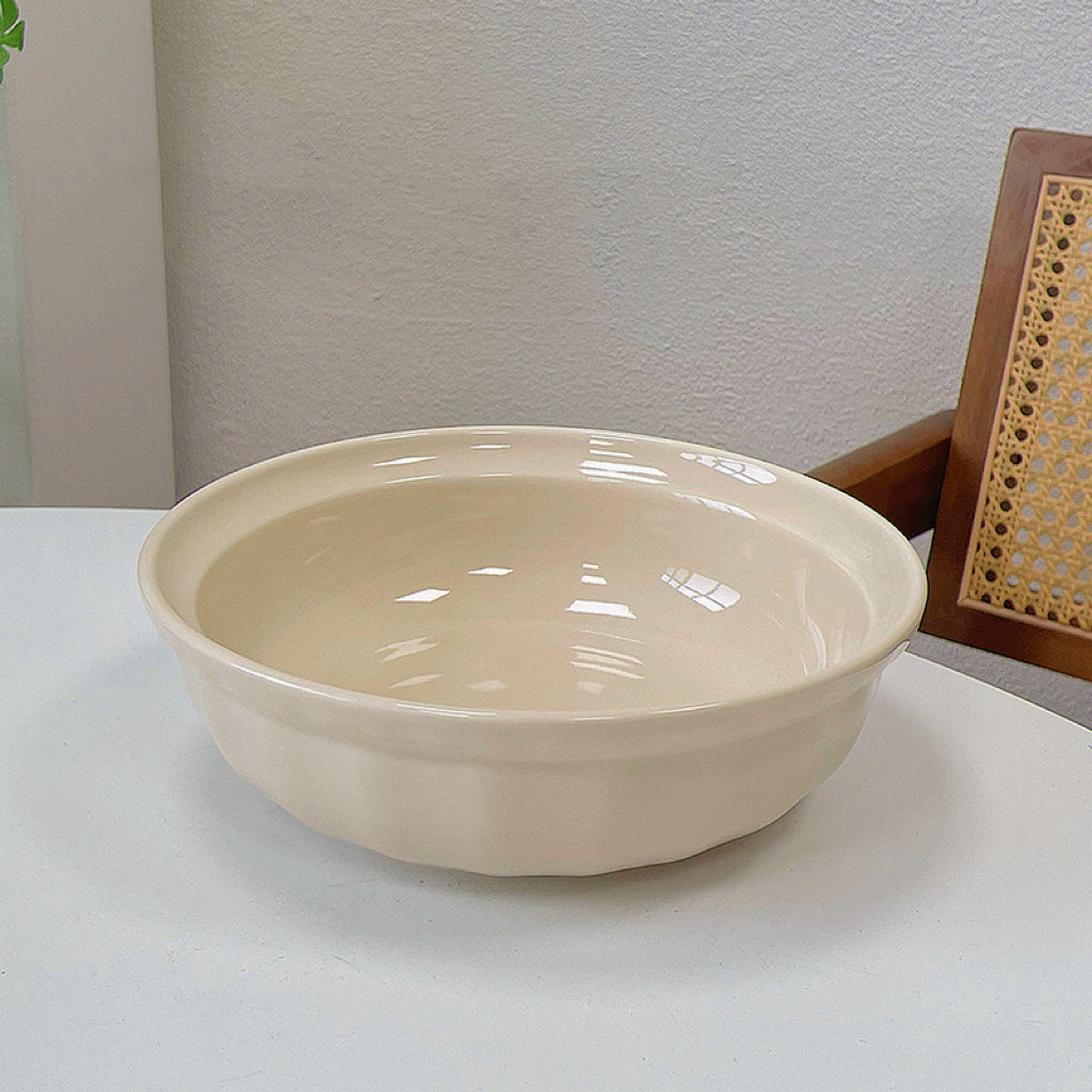 Creamy Minimalist Ceramic Dinnerware Set - Elegant and Versatile Dining Set in Creamy Purple and Creamy White