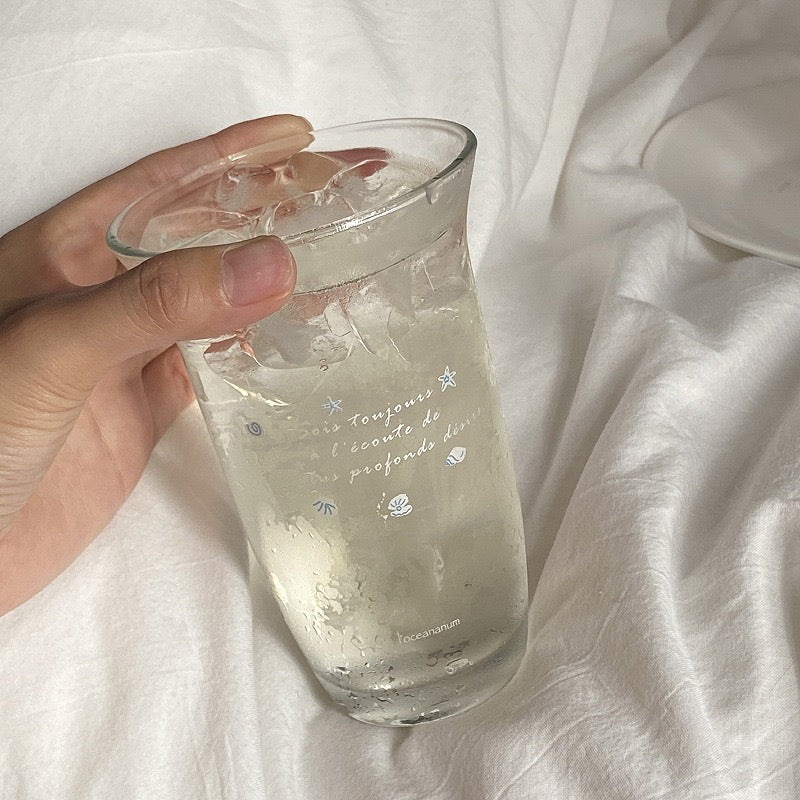 Ocean Shell Glass Cup – 330ML Capacity