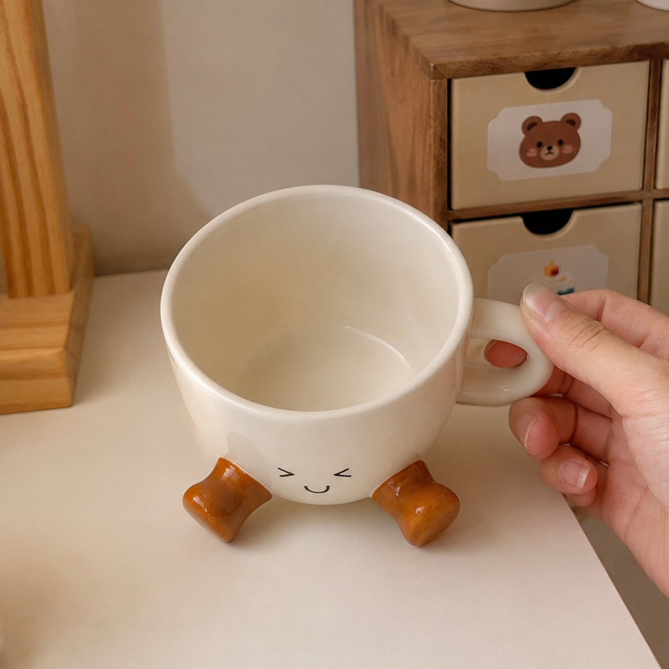 Smiley Face Little Legs Ceramic Mug – 300ML