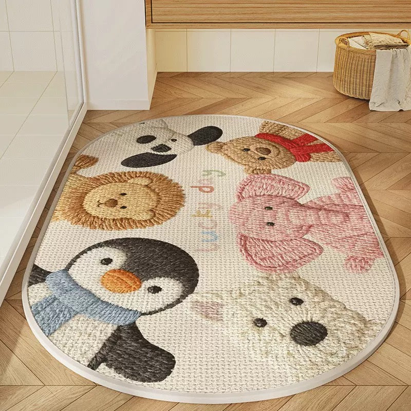 Lucky Day Linen Woven Absorbent Bathroom Rug - 50x80cm