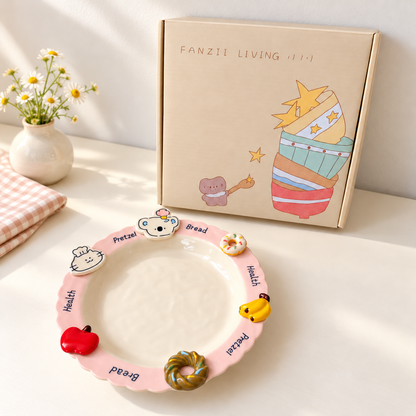 Hand-Painted Koala Ceramic Round Plate – 8.3-Inch