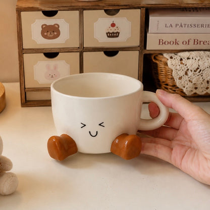 Smiley Face Little Legs Ceramic Mug – 300ML