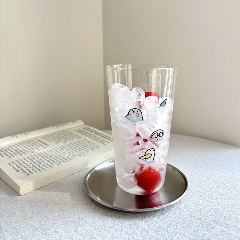 Swimming Animals Glass Cup – 500ML Capacity