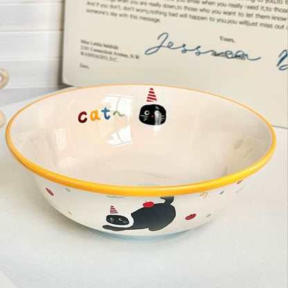 Cat & Dog Party Ceramic Ramen Bowl – 1000ML