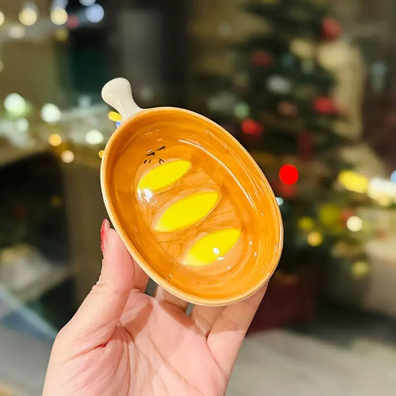 Bread-Shaped Ceramic Sauce Dishes