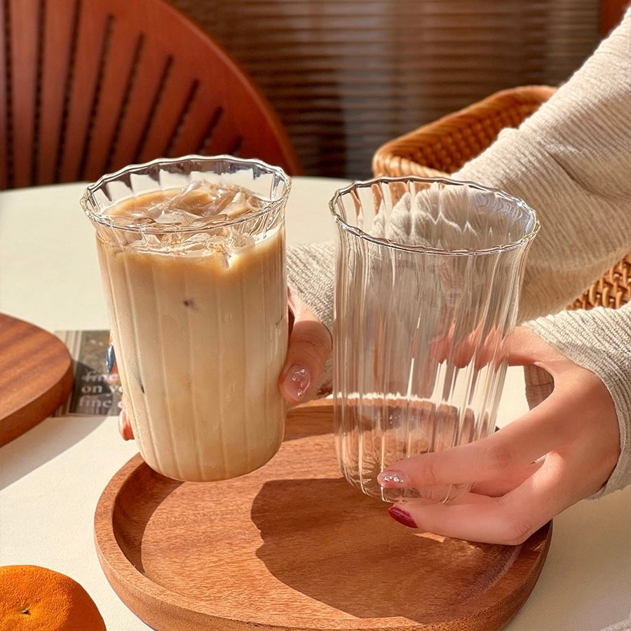 Elegant Floral Glass Mug - 350ML Capacity