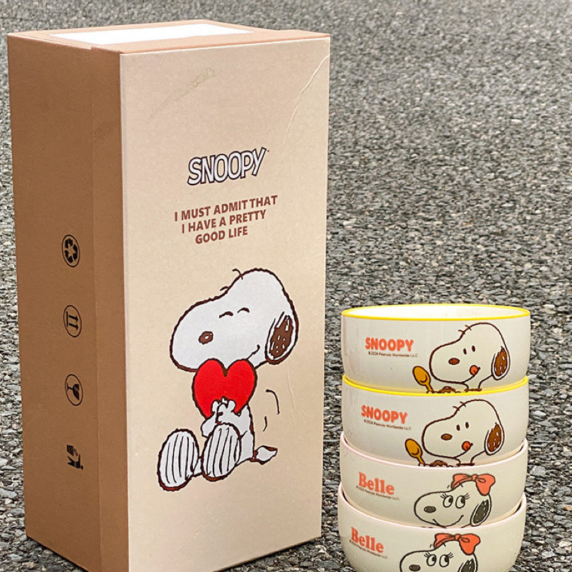 Snoopy Ceramic Bowl Gift Set – Set of 4, 350ML