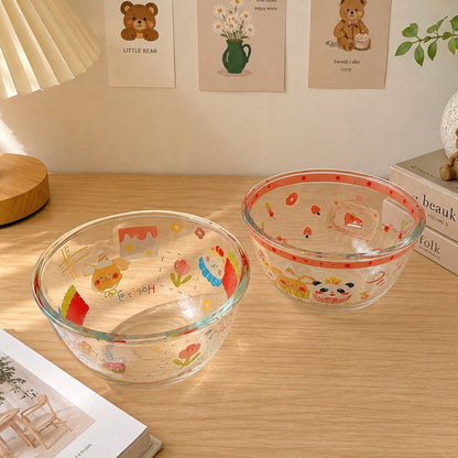 Cat & Panda Kawaii Glass Salad Bowl – 650ML
