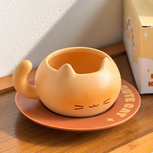 Bread Kitten Ceramic Coffee Cup & Saucer – 220ML