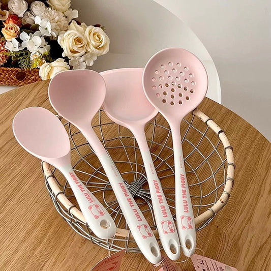 Pink Silicone Solid Kitchen Utensils
