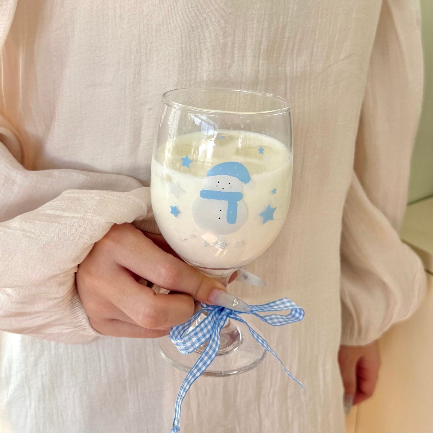 Winter Snowman Footed Wine Glass - 300ML