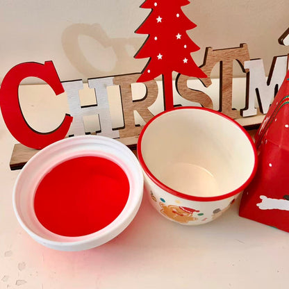 Santa Hat Ceramic Mug with Silicone Lid, 230ML | Christmas Gift