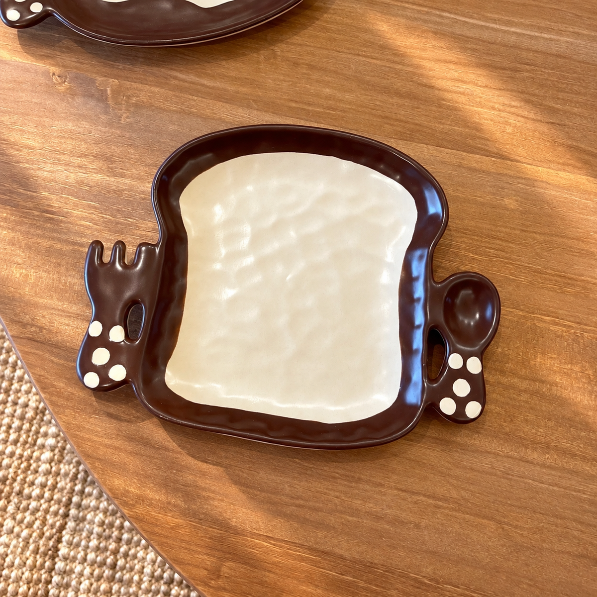 Vintage Baguette & Toast Ceramic Breakfast Plate