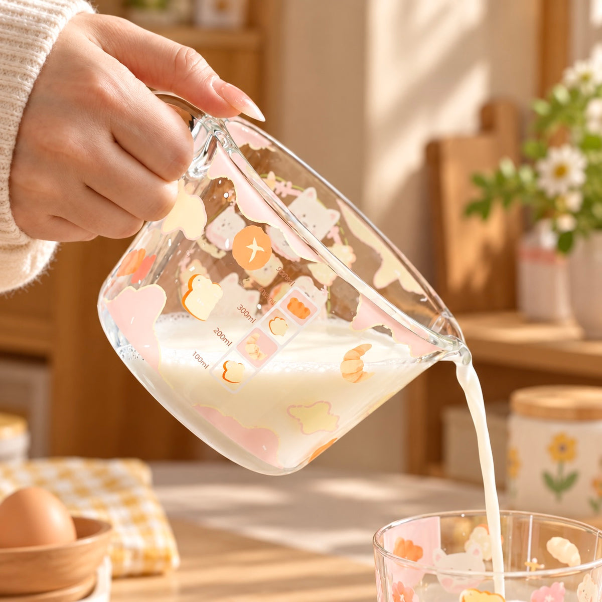Cute Puppy Borosilicate Glass Measuring Cup – 650ML