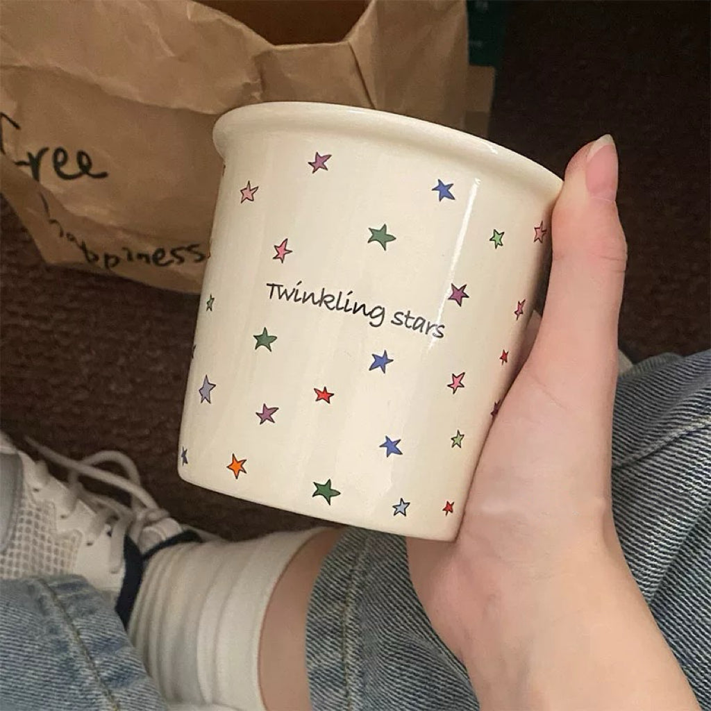 Twinkling Stars Ceramic Mug – 350ML Capacity